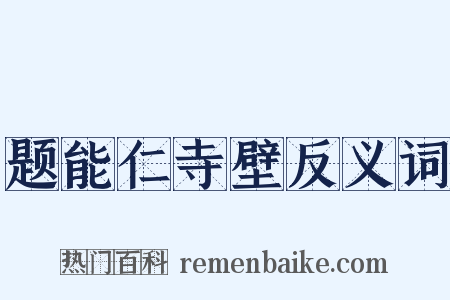 题能仁寺壁反义词是什么意思的图片